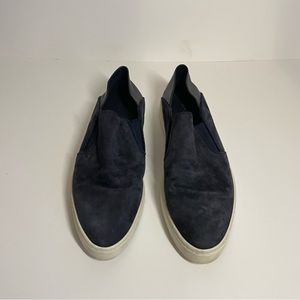 VINCE navy blue suede pointed platform shoes